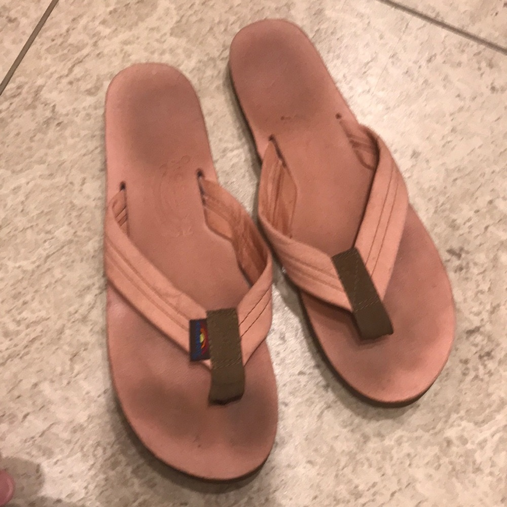 Rainbow flip flops